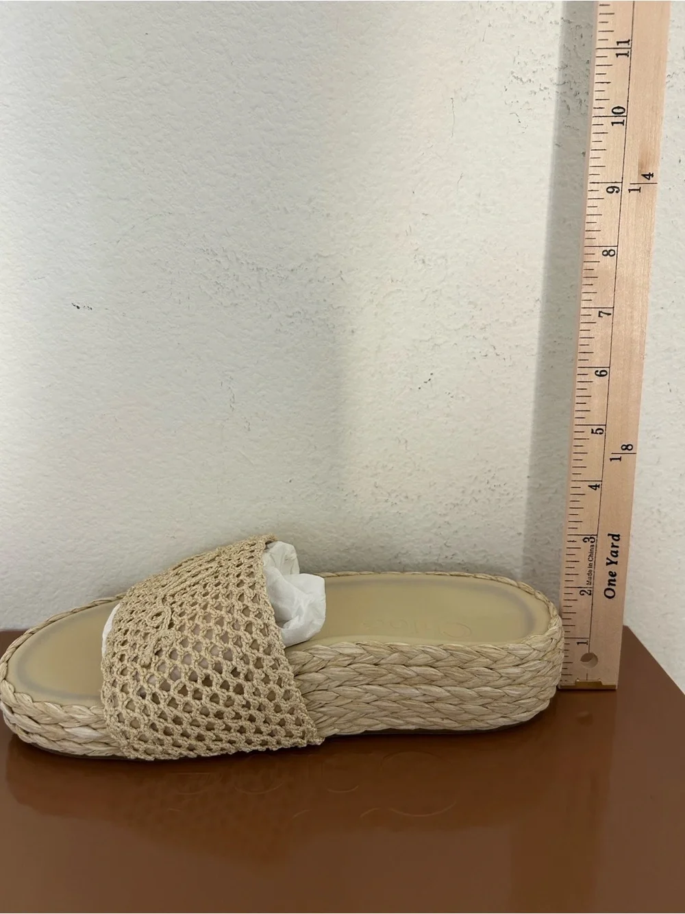 NIB Chloé Women's Isla Espadrille Slide Sandals in Neutral, Size 35, $850 Retail